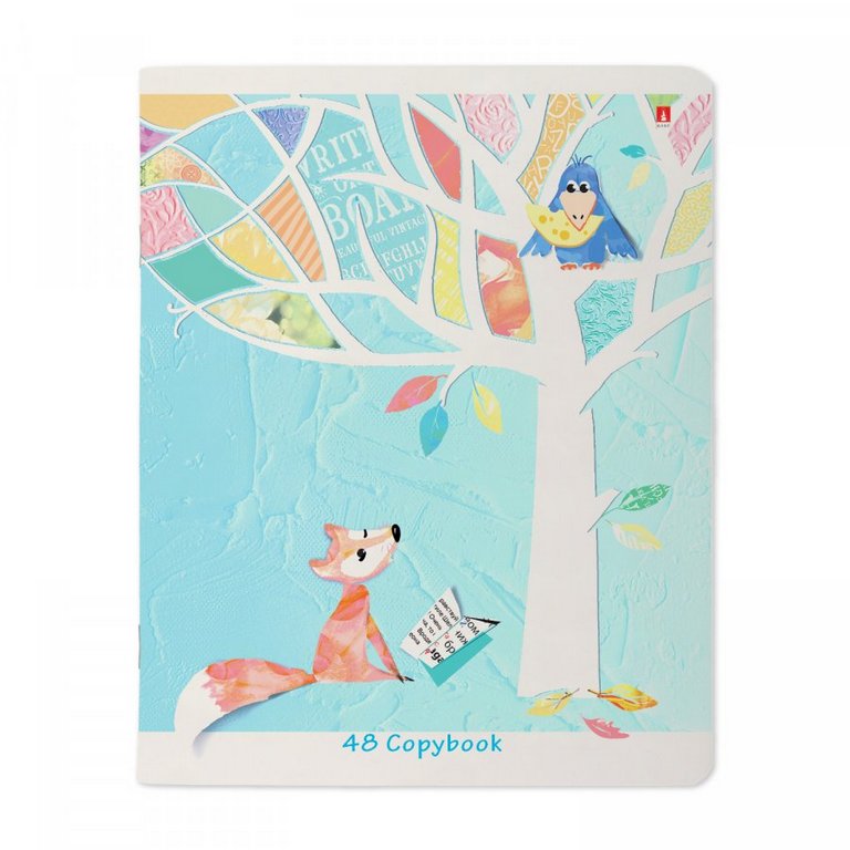 Тетрадь 48 лист кл. А5 на скрепке "ВЕСЕЛЫЙ ЛИС" 5 ВИДОВ