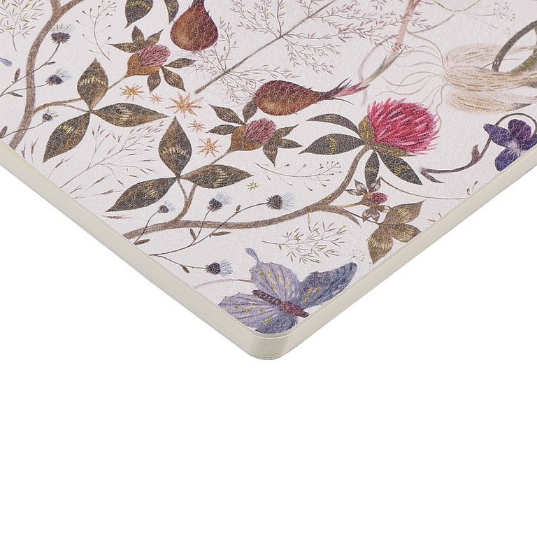 Тетрадь 60 лист лин. А5 на сшивке, экокожа "FLORA.SYMMETRICAL FLORA"