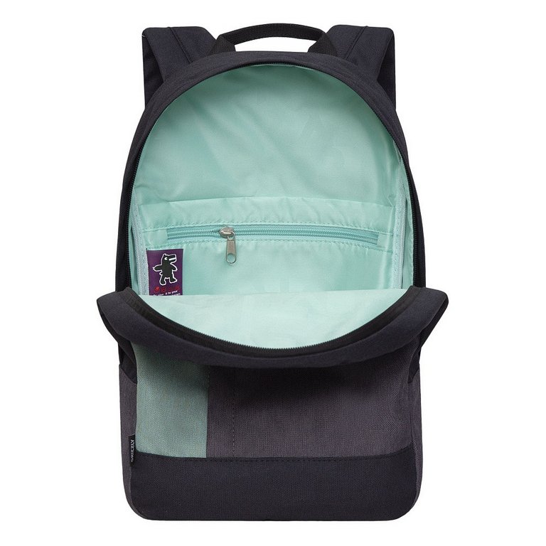 Рюкзак молодежный женский Grizzly 24*37,5*15 см черный/мятный