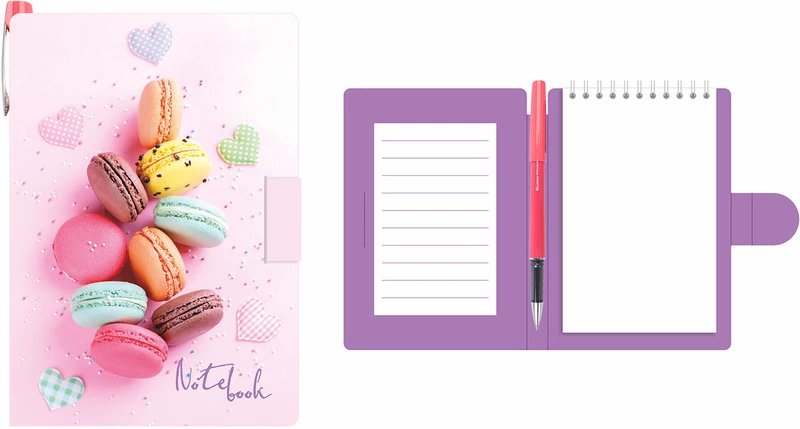 Блокнот А6  50л., 105*150 мм, LAMARK +ручка, "Розовый десерт", вн.блок на спирали