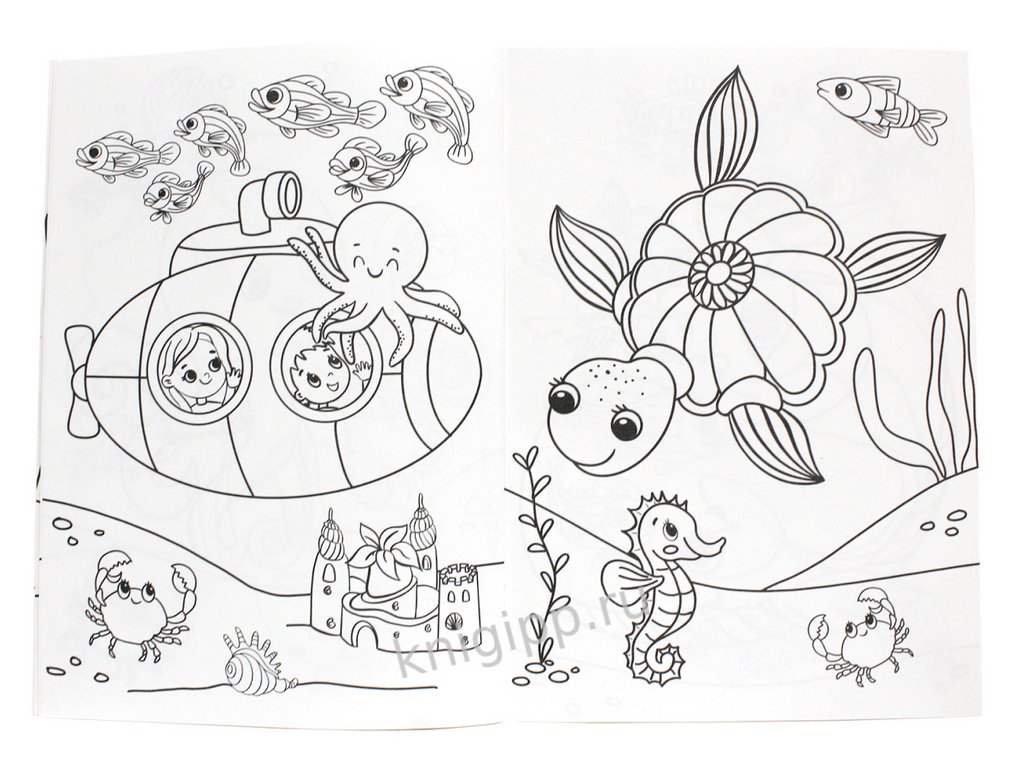 Раскраска А4 "Кто живет в океане" ПРОФ-пресс Раскраска А4 "Кто живет в океане" ПРОФ-пресс