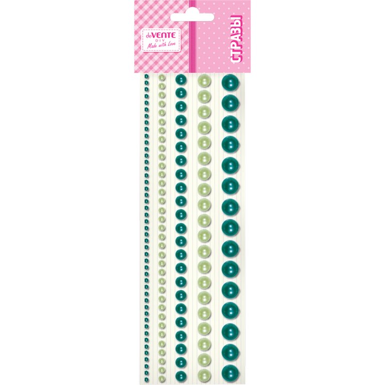 Стразы самоклеящиеся "DIY Pearls" deVENTE цв. изумрудный