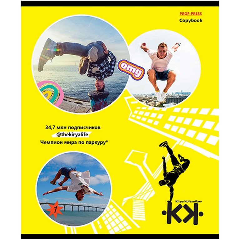 Тетрадь 48 лист кл. А5 на скрепке Prof-Press "ПАРКУР" цвет. мелов. обл.