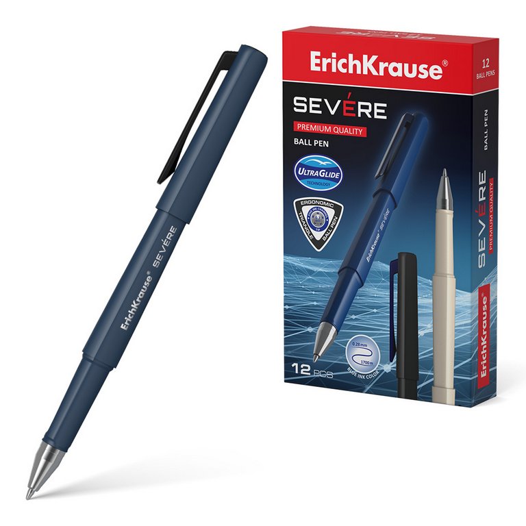 Ручка шариковая ErichKrause Severe, Ultra Glide Technology, 0,7мм синяя (стерж.134мм, линия 0,28мм)