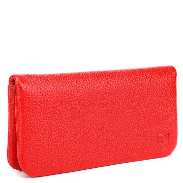 Портмоне D.Morelli женское "Бриенна" большое, нат. кожа,  цвет красный