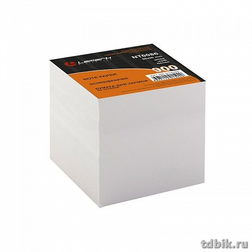 Блок бум. для записи (склеенный) 9*9*9 см, бумага белая (термоусадка) Lamark