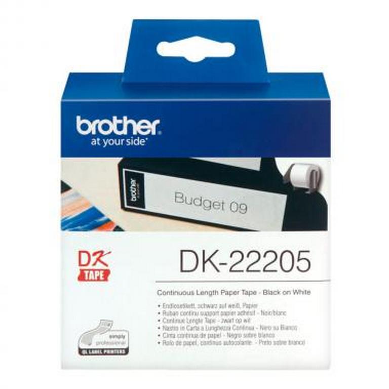 Лента клейкая для принтера Brother 62мм*30,48м неразрезанная