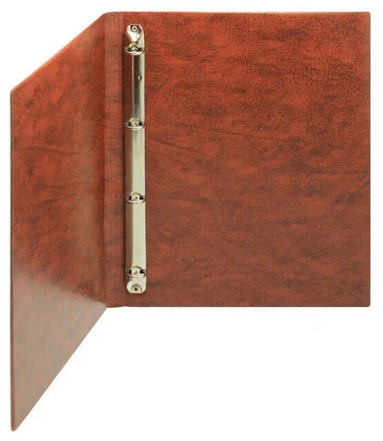 Папка на 4-х кольцах А4 ПВХ коричневая ДПС