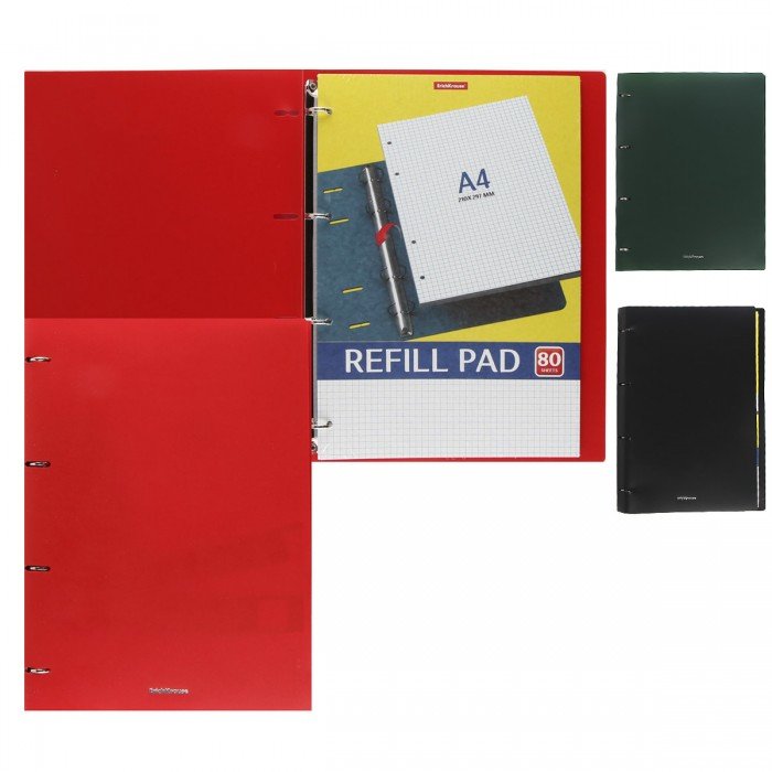 Тетрадь А4 80 лист кл. на кольцах, пластиковая обложка "Classic" ассорти