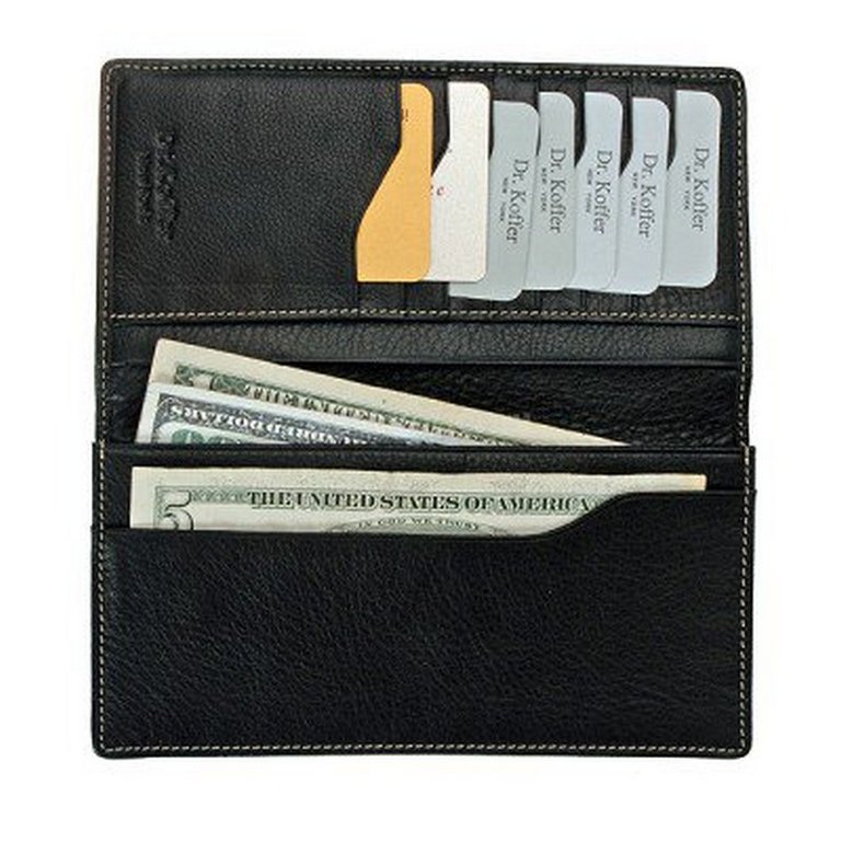 Портмоне Dr.Koffer 18*9см, нат. кожа, черный