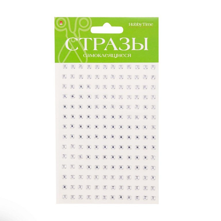 Стразы самоклеящиеся Кубики  4мм 6 цв.