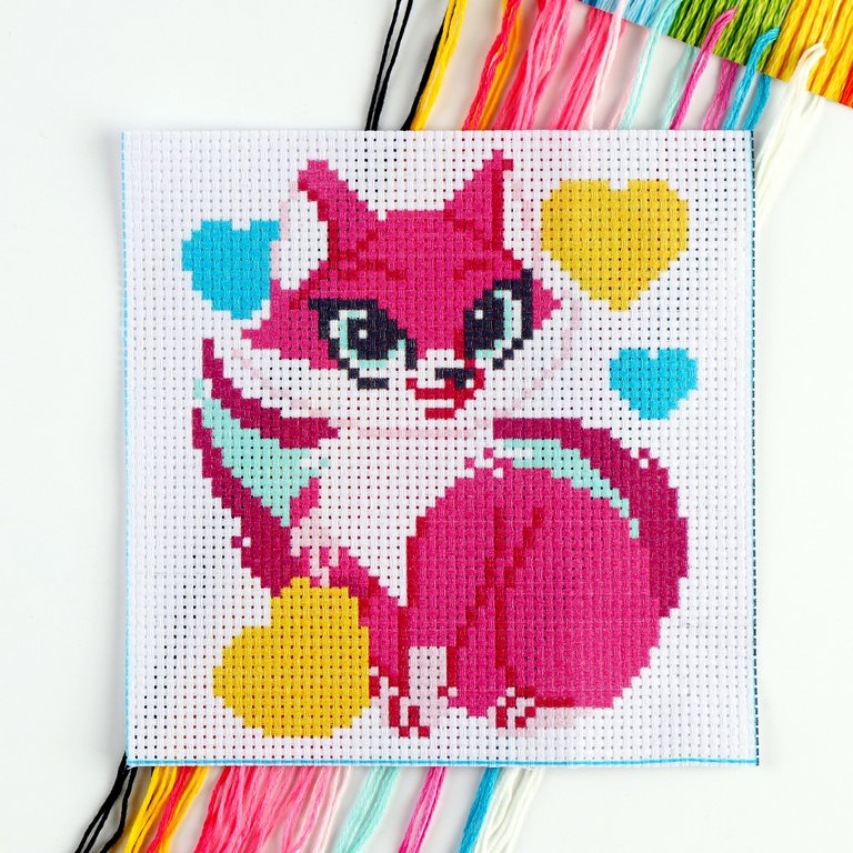 Вышивка крестиком "Сказочная кошечка" 15х15 см Школа талантов