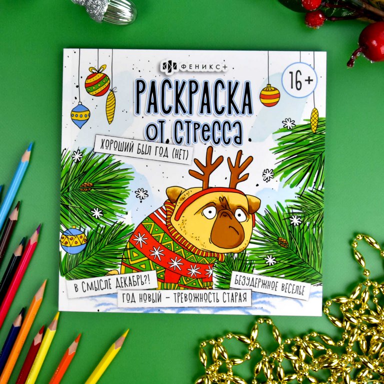 Антистресс Раскраска "Хороший был год (нет)" 16л Феникс+