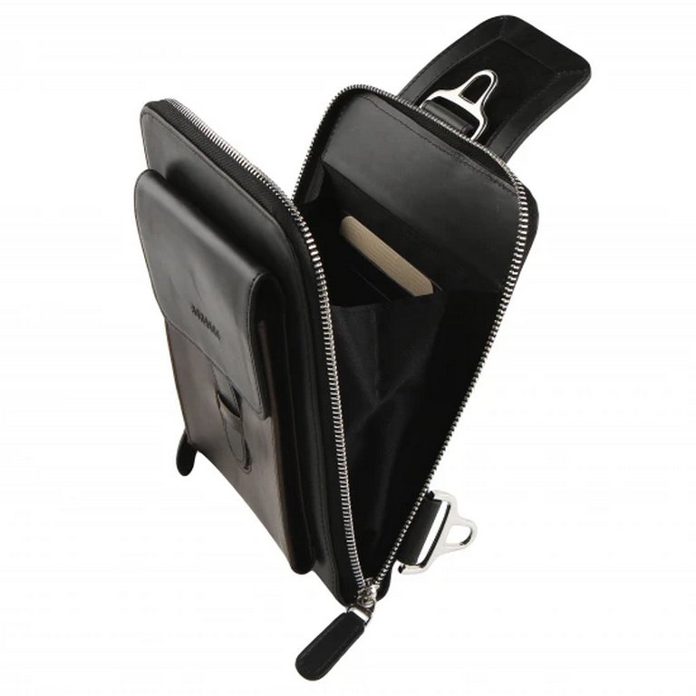 Планшет Borasco 16*20*2см, нат. кожа, со съемным плечевым ремнем, черный/коричневый