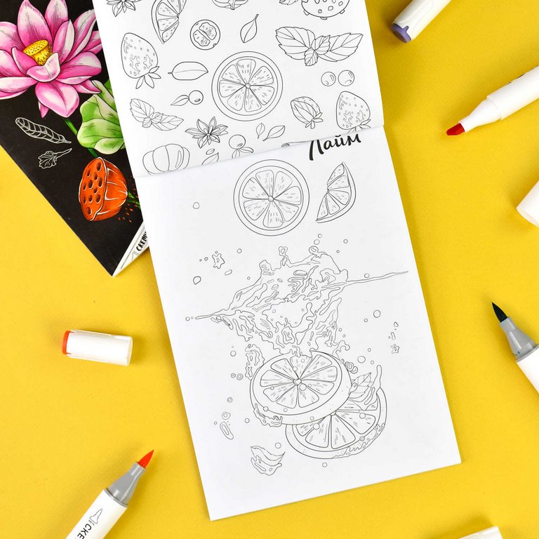 Раскраска для скетч-маркеров А5 "Сладости" 16л. 230г/м2 Феникс+ Раскраска для скетч-маркеров А5 "Сладости" 16л. 230г/м2 Феникс+