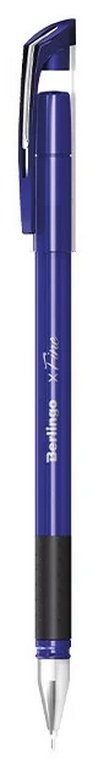 Ручка шариковая масляная Berlingo "xFine" резин.упор 0,3мм синяя (стерж.139мм, линия 0,2мм)