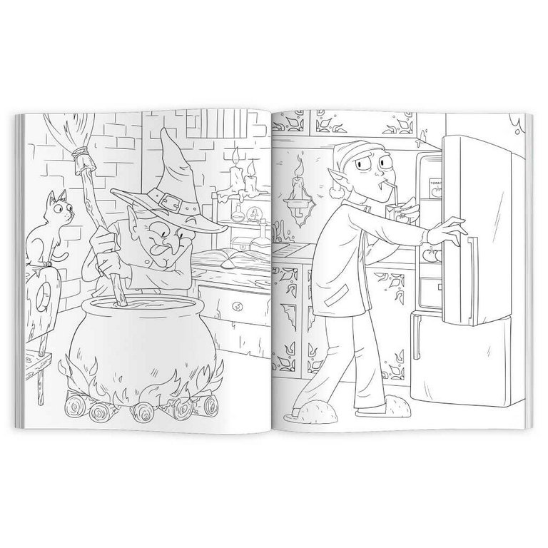 Раскраска А4 "Не очень страшные раскраски. Монстрики и зомби" 8 стр.  Феникс+