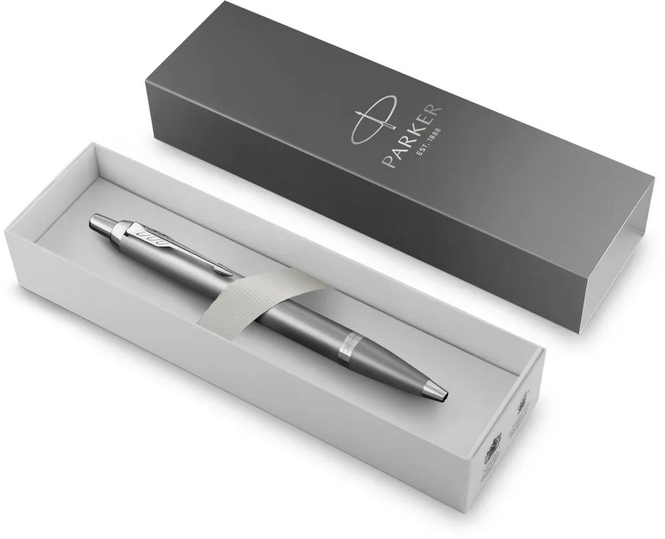 Ручка шариковая Parker IM Writing Rituals М синяя (нерж.сталь)