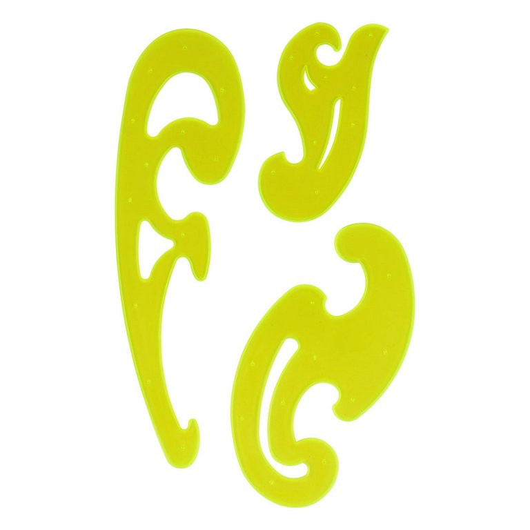 Набор лекал прозр, ассорти неон (25 ,17 ,12 см) Стамм