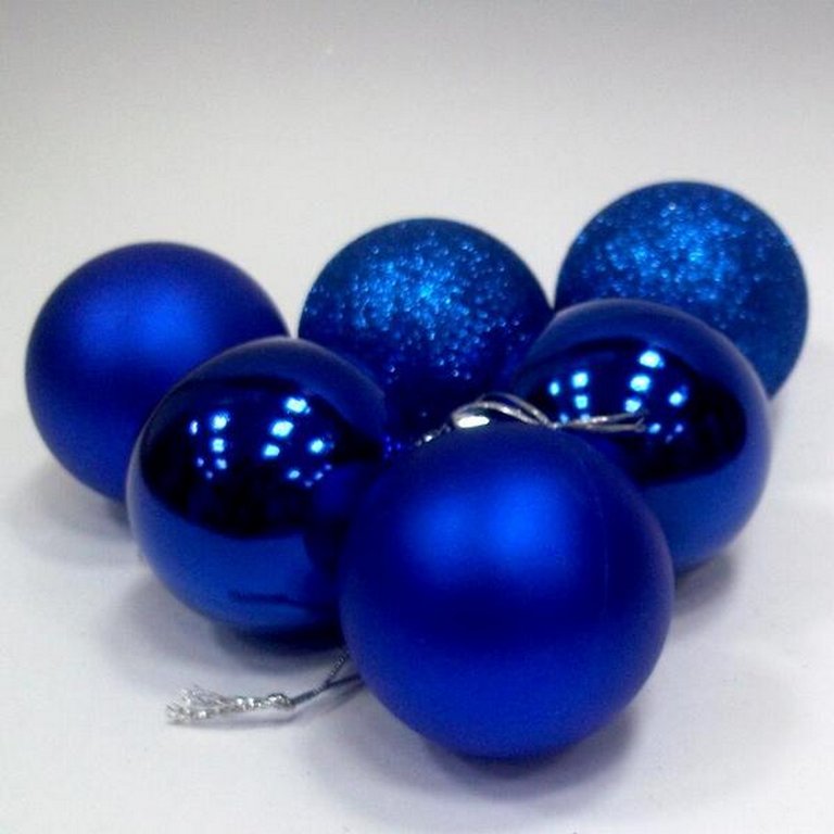 Набор шаров  цвет синий  60 мм 6 шт (ассорти)
