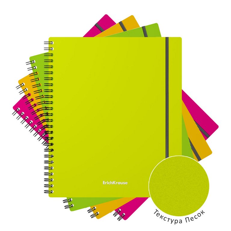 Тетрадь 80 лист кл. А5 на спирали пластиковая обложка "Neon" ассорти