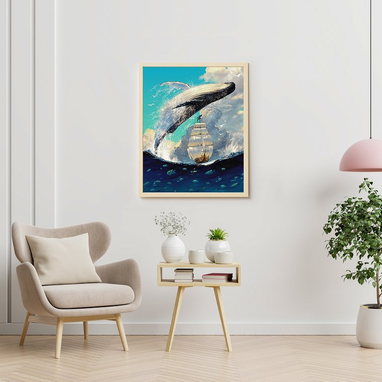 Роспись по номерам (холст) 40*50см "Левиафан" (основа+акрил.кр.+кисти)