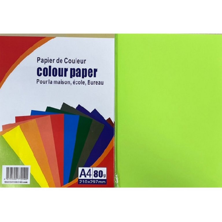 Бумага Color Paper 160 А4, 100 лист/уп, зеленый неон, Neon Green