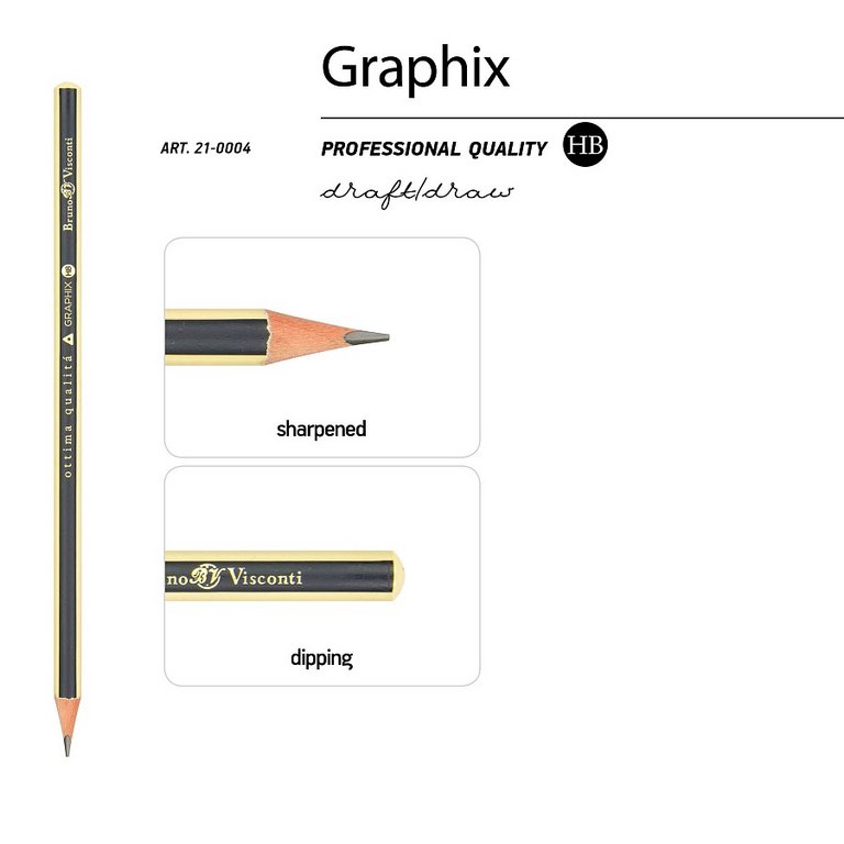 Карандаш ч/г HB трехгранный Bruno Visconti "Graphix"