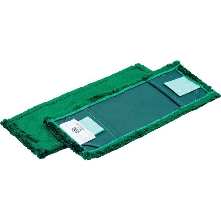 Моп для швабры (микрофибра) 40*13 см, уши/карманы цв. зелёный