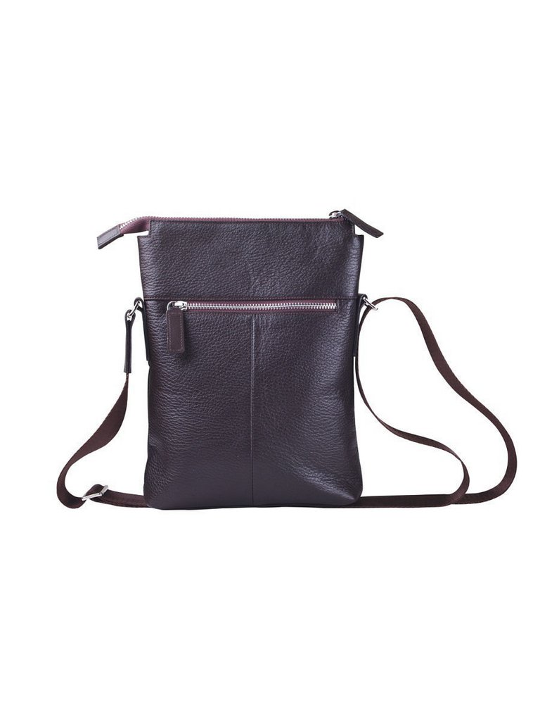 Сумка мужская D.Morelli малая, нат. кожа, на плечевом ремне, фл.коричн.