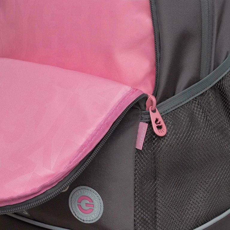 Рюкзак школьный для девочки Grizzly 28*38*18 см, серый