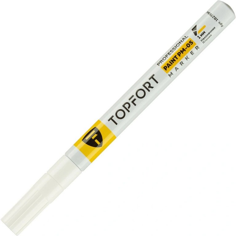 Маркер-краска лаковый  1мм TOPFORT белый
