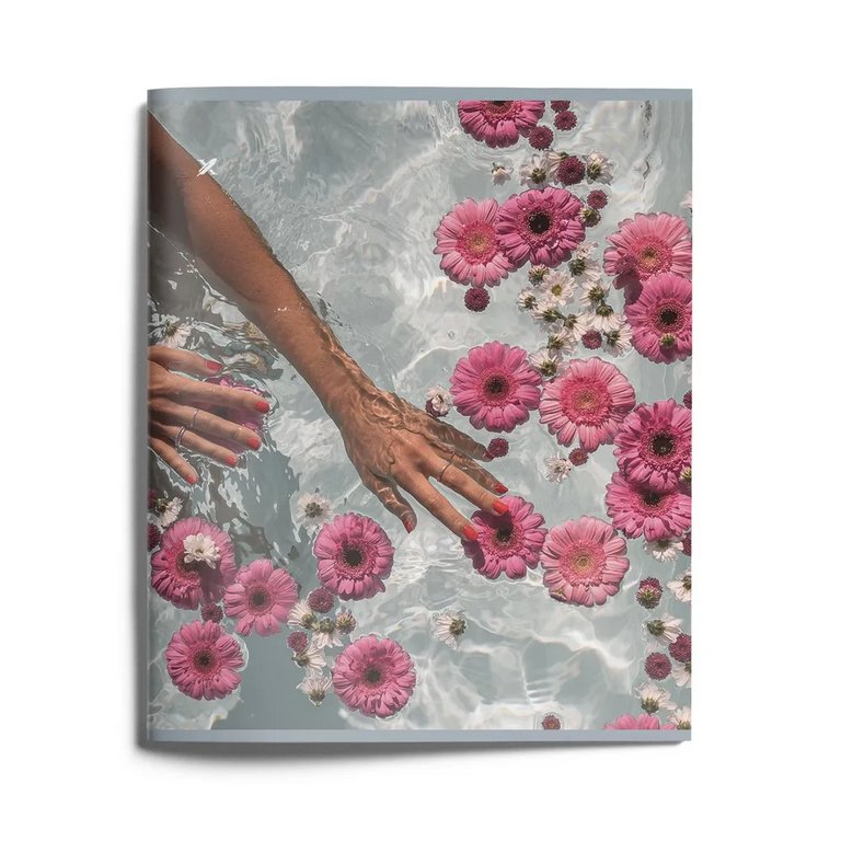 Тетрадь 48 лист кл. А5 на скрепке LOREX "FLOATING FLOWER" мел. карт. запечатка форзаца, soft touch