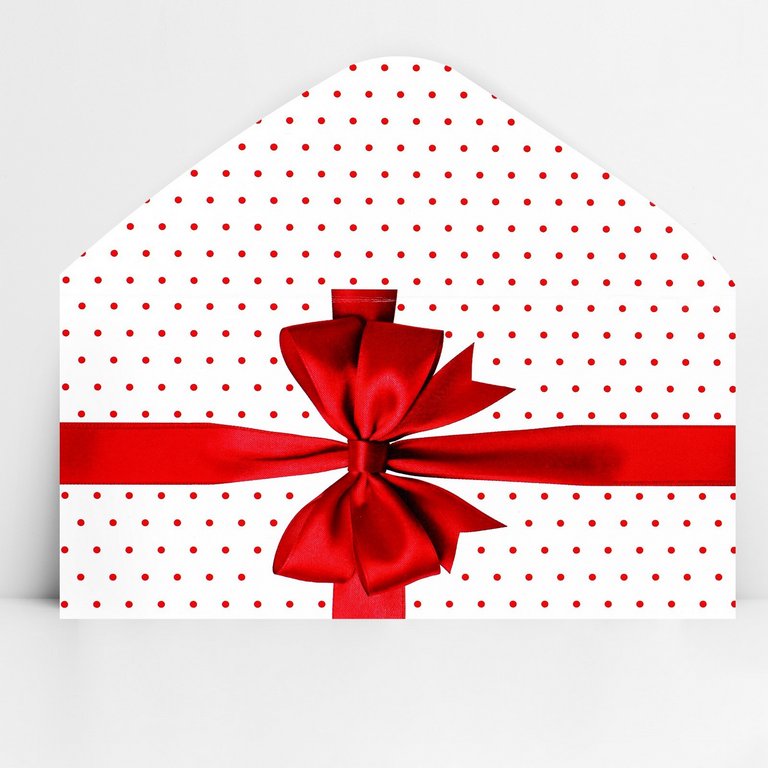 Конверт (для денег) без надписи (бант красный)