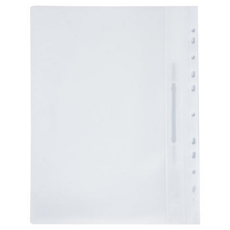 Папка-скоросшиватель А4 пластик  (0,14/0,18 мм) с отверст. цв. белый BRAUBERG