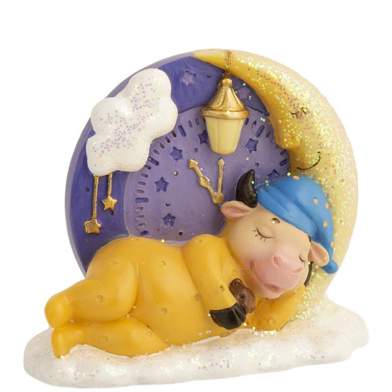 Сувенир "Спящая коровка" 4,2х8х9,5см (полирезина)