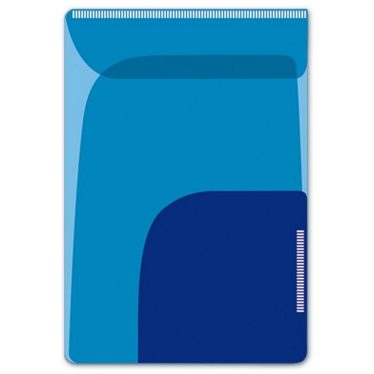 Папка-уголок для заметок A6 пластик 2 отделения, с липким слоем "ГОЛУБОЙ/СИНИЙ" 2шт. в упаковке