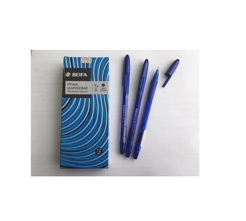 Ручка шариковая масляная Beifa "Студент" резин.упор 0,7мм синяя (игольч.)