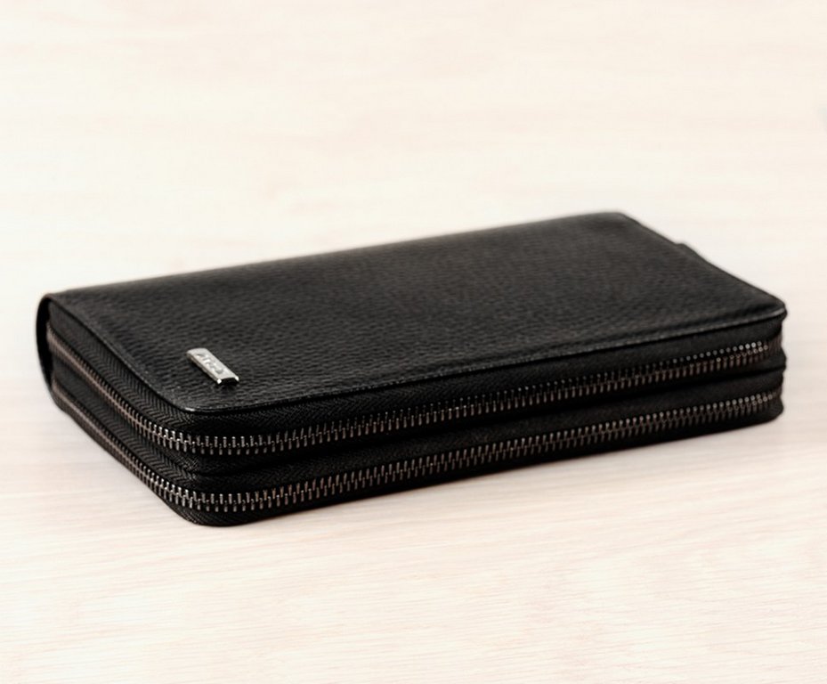 Сумка-органайзер Faetano "TEXAS" нат. кожа, с выдвижной ручкой, черная