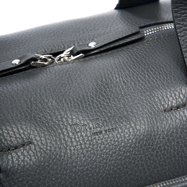 Сумка дорожная Dr.Koffer 42х28х18см нат. кожа, темно-серый