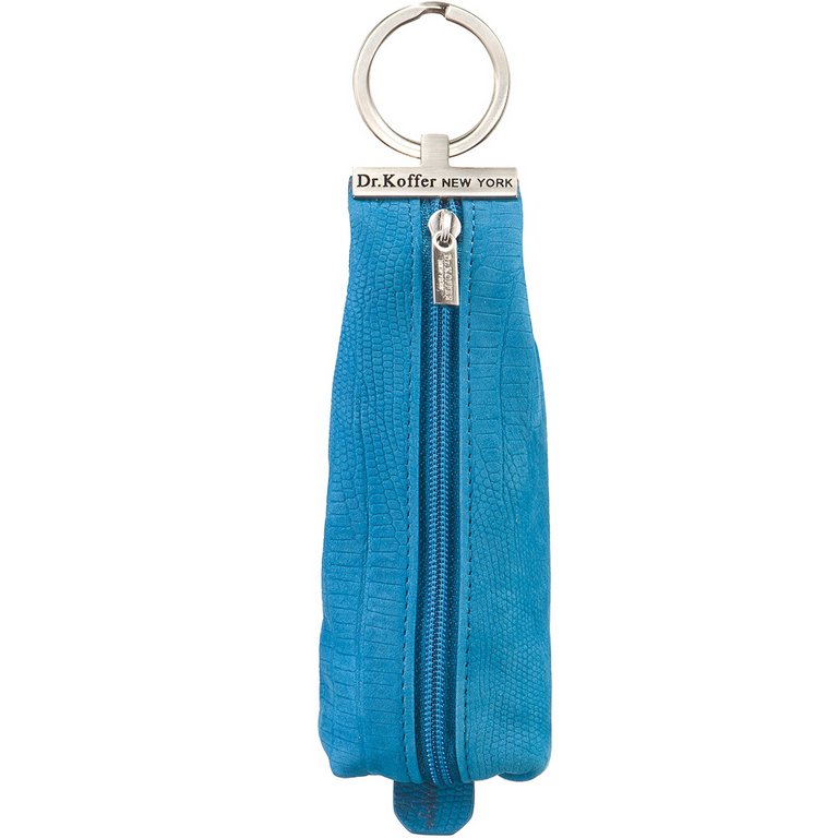Футляр для ключей Dr.Koffer 4,5*14см, на молнии, голубой