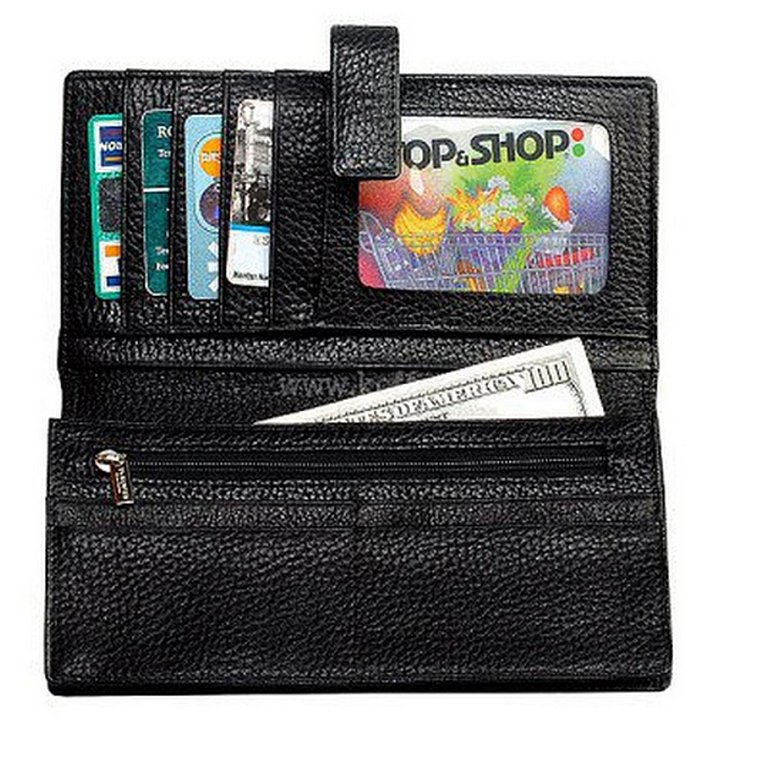 Портмоне Dr.Koffer 19*9,5см, нат. кожа, черный