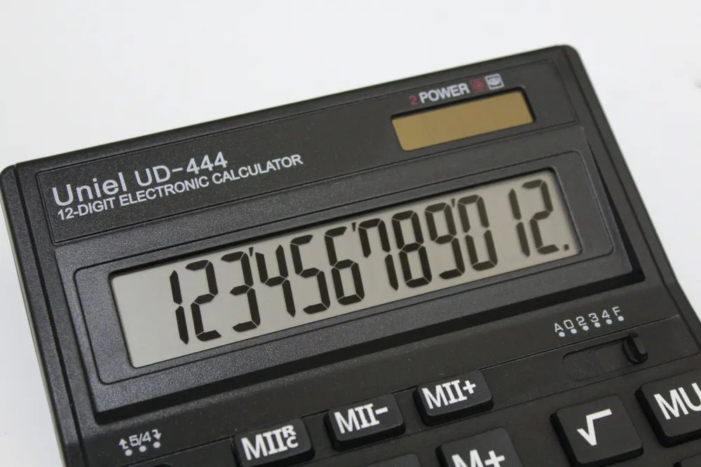 Калькулятор наст. Uniel UD-444 (12 разр., 2 питания 200*155*36мм)