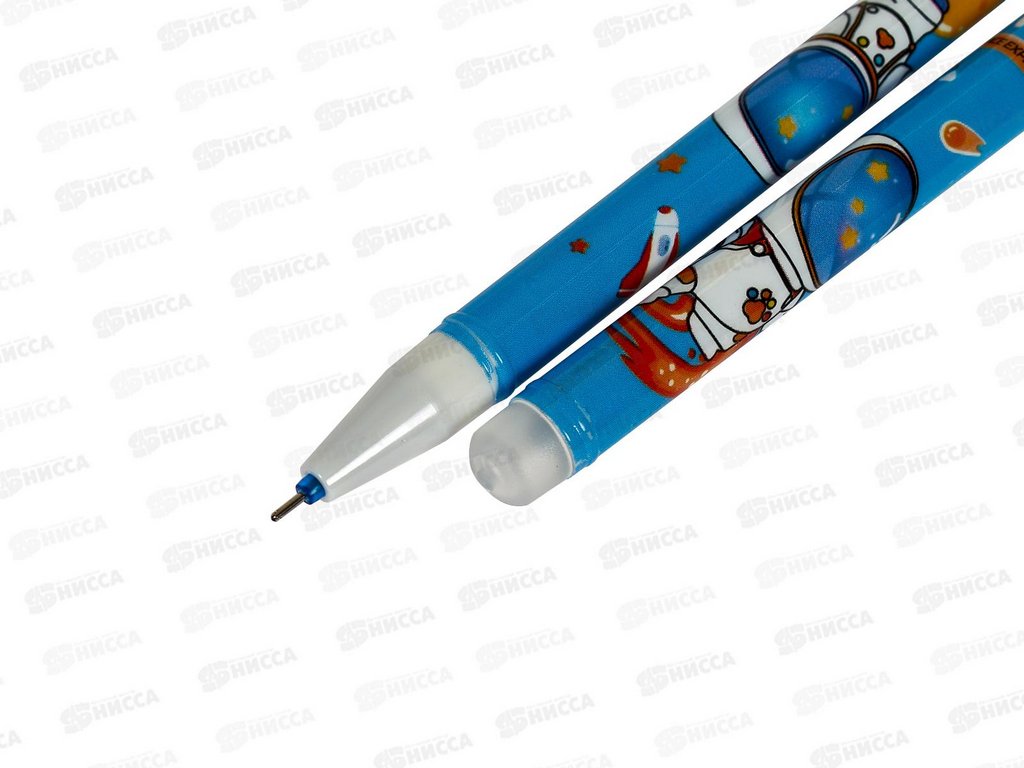 Ручка пиши-стирай гелевая "Космос" синяя 0,38мм