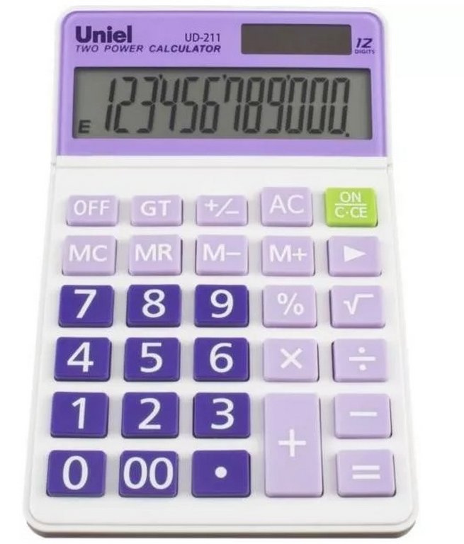Калькулятор наст. Uniel UD-211L (12 разр.173*110*16) лиловый