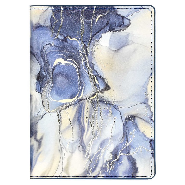 Набор подарочный Escalada Обложка для паспорта+ключница НАППА СИНИЙ МРАМОР