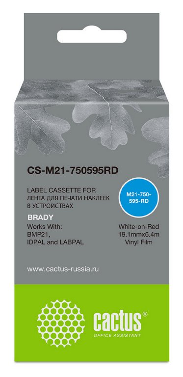 Картридж ленточный Cactus белый CS-M21-750595RD для BRADY BMP21-PLUS, BMP21-LAB