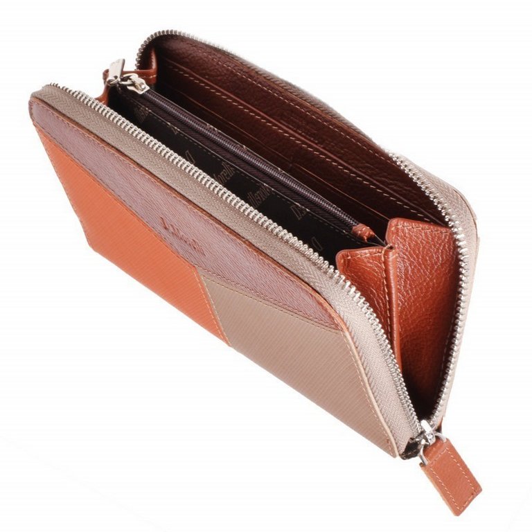 Портмоне D.Morelli женское "Верона" на молнии, нат. кожа,  цвет оранжевый