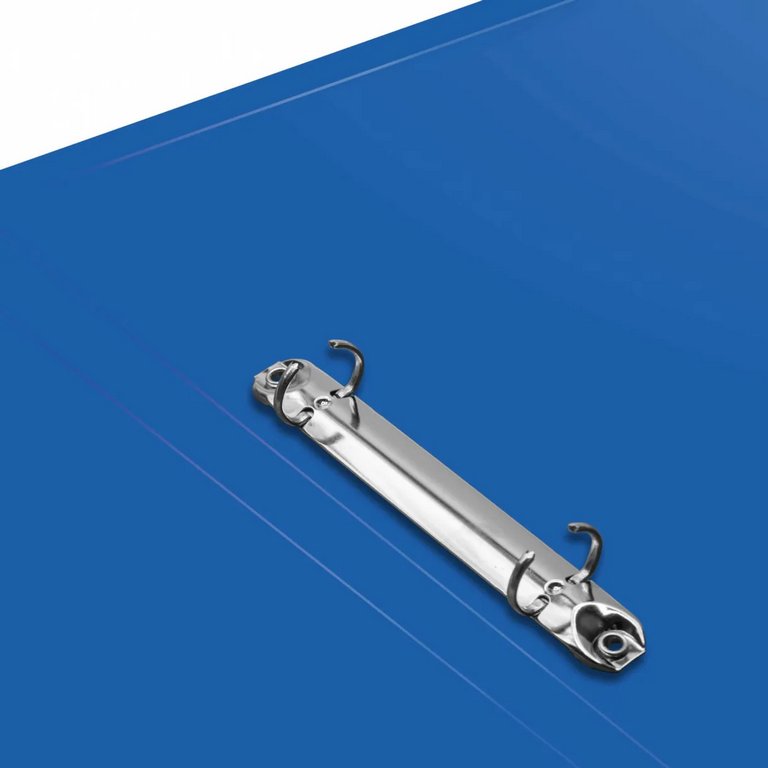 Папка на 2-х кольцах А4 18 мм карман внутри и на торце, пластик 0,7 мм, синяя Бюрократ