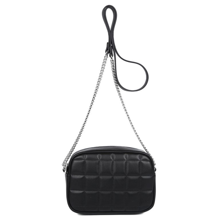 Сумка женская FABRETTI 21х15х7 см, нат. кожа, черный